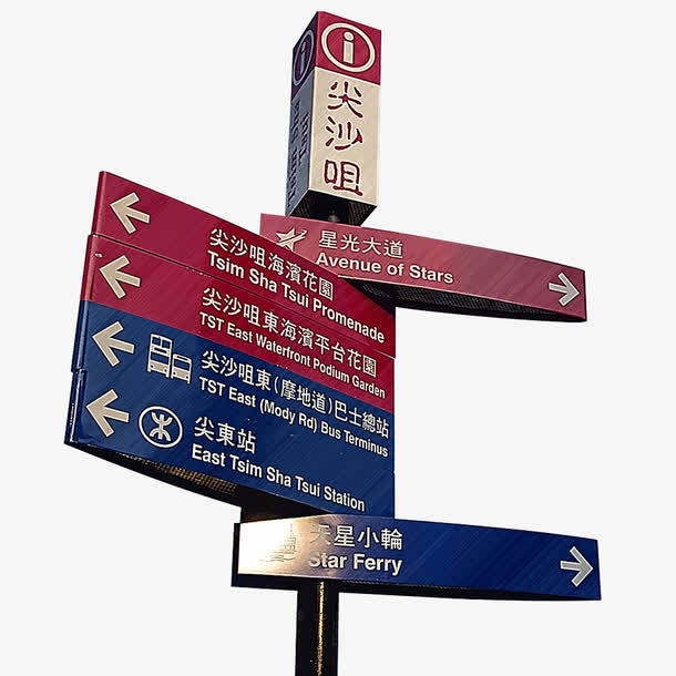 香港城市公路路牌 指引与文化的交汇